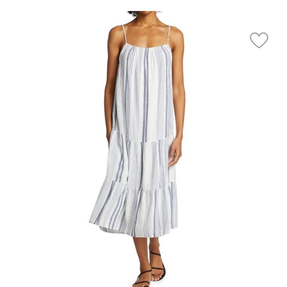 Rails Adora stripe midi dress blue white striped NWT - Picture 7 of 15